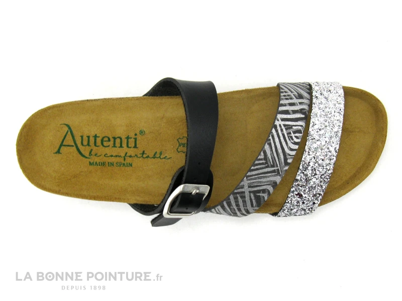Autenti 6810229 Noir Paillettes Argent - Mule Talon Compense 4 Autenti 6810229 Noir Paillettes Argent - Mule Talon Compense – Image 4