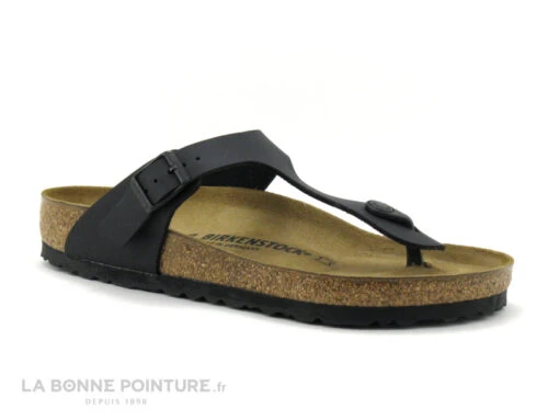 Birkenstock GIZEH Birko Flor Noir - 043691- Tong Femme