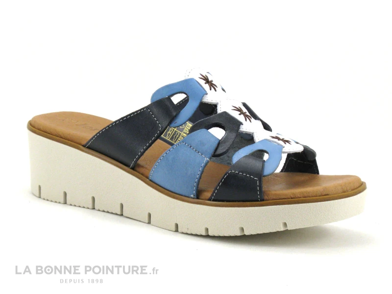 Jordana 35 Fantasia - Bleu Marine - Blanc - Bleu Clair - Mule Compensee 1 Jordana 35 Fantasia - Bleu Marine - Blanc - Bleu Clair - Mule Compensee