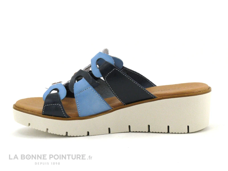 Jordana 35 Fantasia - Bleu Marine - Blanc - Bleu Clair - Mule Compensee 3 Jordana 35 Fantasia - Bleu Marine - Blanc - Bleu Clair - Mule Compensee – Image 3