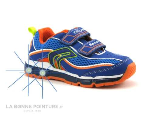 Geox ANDROID J0244C Royal Orange - Basket Clignotante GARCON