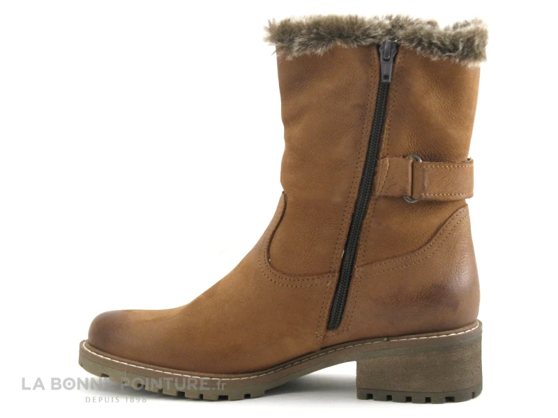 Com Un Point COTIS Camel - Bottine Cuir Marron Fourree 3 Com Un Point COTIS Camel - Bottine Cuir Marron Fourree – Image 3