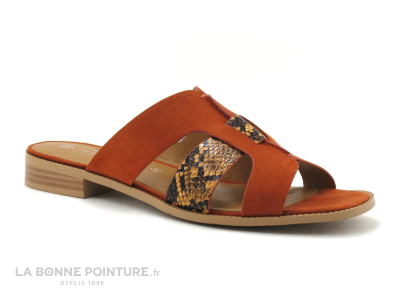 The Divine Factory QL4335 Terra Cotta - Orange - Python - Mule 1 The Divine Factory QL4335 Terra Cotta - Orange - Python - Mule