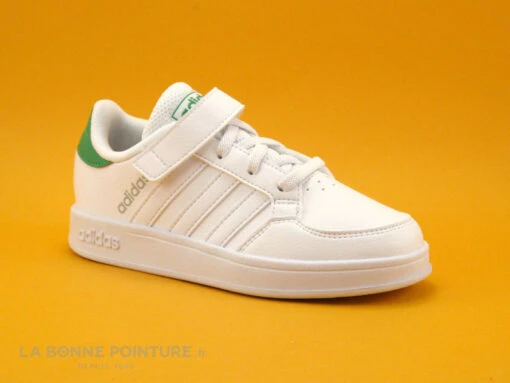 Adidas BREAKNET C - FZ0109 - Blanc Vert - Basket Enfant