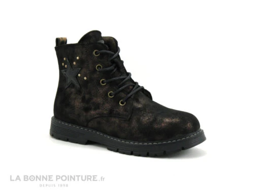 3 Pommes ATOME Bronze - Boots Mode Fille Marron A Paillettes