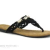 The Divine Factory TX3962 Noir Macrame - Coquillage - Tong Femme