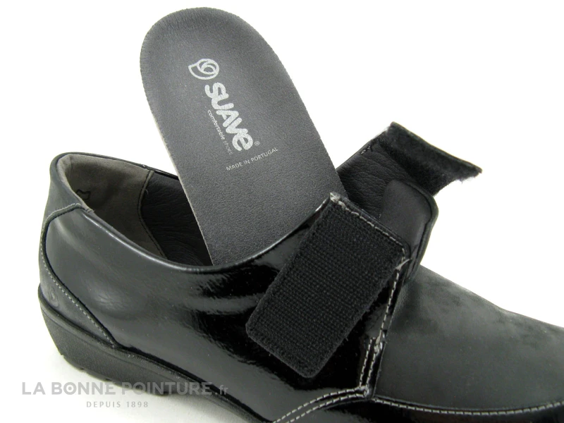 Suave LONDON 8010T - Noir - Noir Verni - Chaussure Femme Avec Velcro 6 Suave LONDON 8010T - Noir - Noir Verni - Chaussure Femme Avec Velcro – Image 6