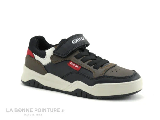 Geox PERTH J167RB Chocolate Red - Sneakers Marron GARCON