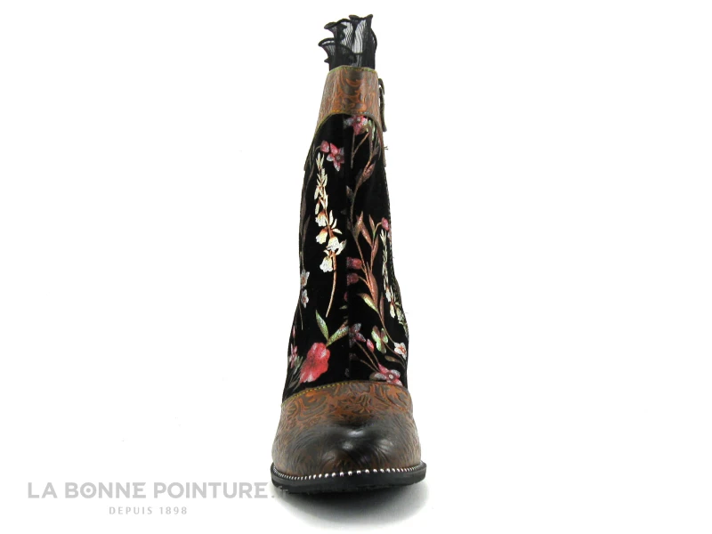 Laura Vita LEDAO 01 Wine - Bottine Femme Avec Fleurs - Talon Haut 2 Laura Vita LEDAO 01 Wine - Bottine Femme Avec Fleurs - Talon Haut – Image 2