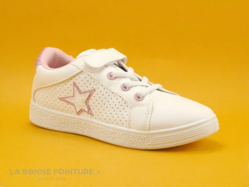 DT New York B147810 White Pink - Basket Fille Blanche Et Rose