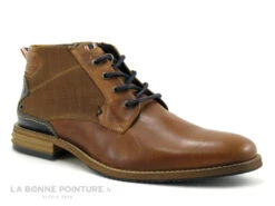 Jooze J5345 X176 Cognac - Boots à Lacet Homme Cuir Marron