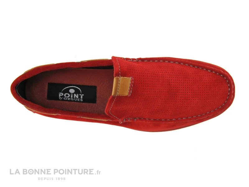 Point D Orgues POMOU Rouge - Mocassin Souple Homme 4 Point D Orgues POMOU Rouge - Mocassin Souple Homme – Image 4
