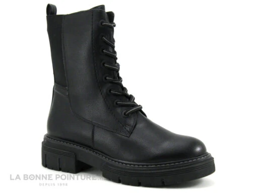 Marco Tozzi 2-25239-29 Black - Bottine Rangers Femme Noire