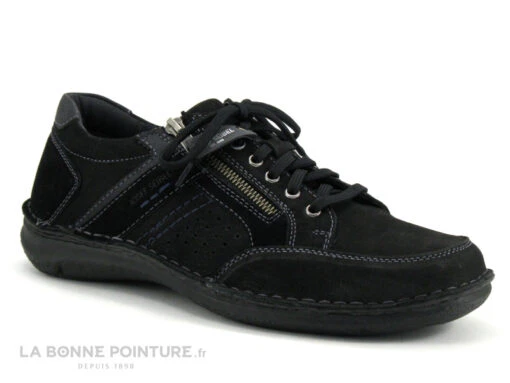 Josef Seibel 43687 Anvers 87 - Chaussure Noire Homme Lacet Et Zip