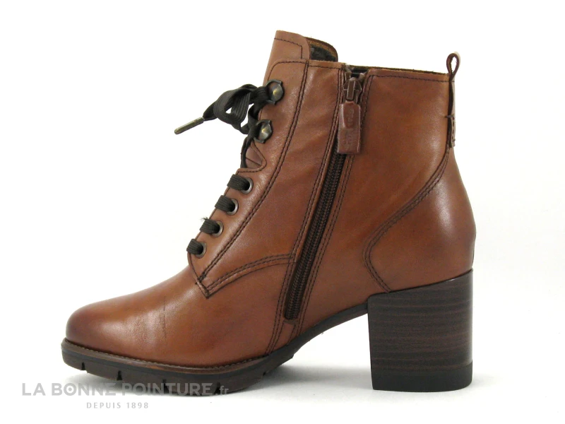 Tamaris 1-25103-27 Cognac Leather - Bottine Marron Talon Epais 3 Tamaris 1-25103-27 Cognac Leather - Bottine Marron Talon Epais – Image 3