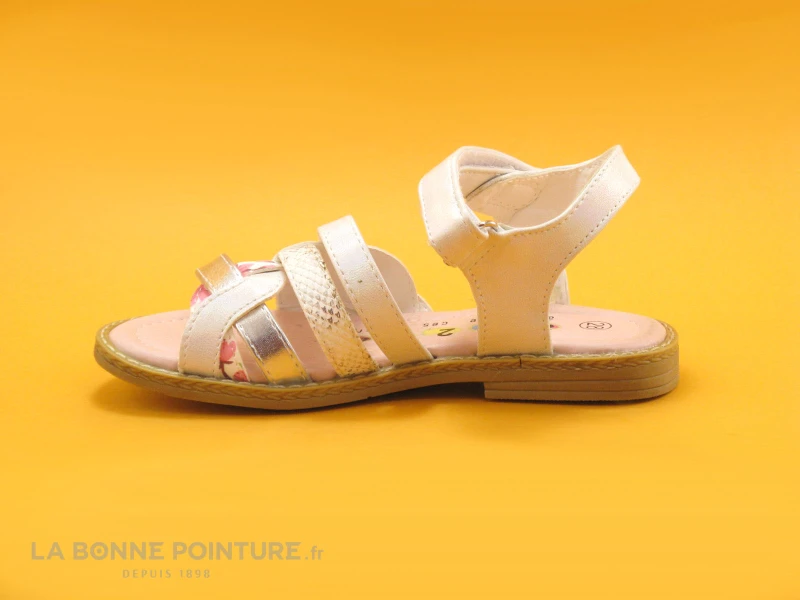 A 1 2 C 4 SOLEN-T Blanc Rose - Sandale Velcro 2 A 1 2 C 4 SOLEN-T Blanc Rose - Sandale Velcro – Image 2