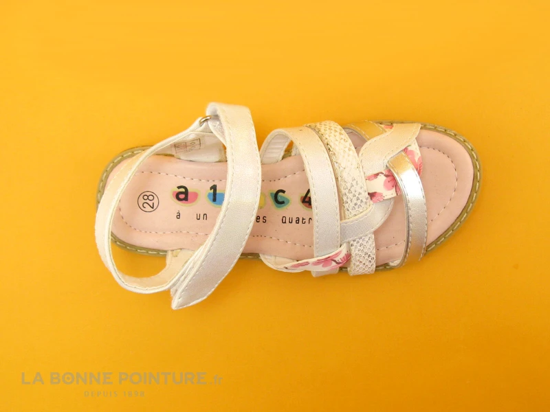 A 1 2 C 4 SOLEN-T Blanc Rose - Sandale Velcro 4 A 1 2 C 4 SOLEN-T Blanc Rose - Sandale Velcro – Image 4