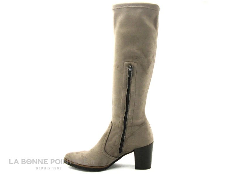 Dorking D7890 THAIS - Stretch Taupe - Botte Femme Talon Haut 3 Dorking D7890 THAIS - Stretch Taupe - Botte Femme Talon Haut – Image 3