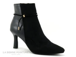 Célèbre Chaussures Magasin 5 The Divine Factory QL4522 Noir - Bottine Pointue Talon Haut