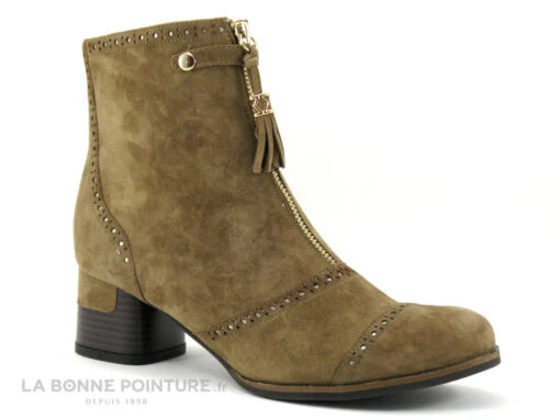 MamZelle MALO - Velours Vison - Bottine Femme Marron
