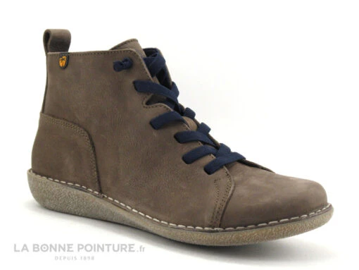 Jungla 7283 Marron - Lacet Elastique Bleu Marine - Boots Femme
