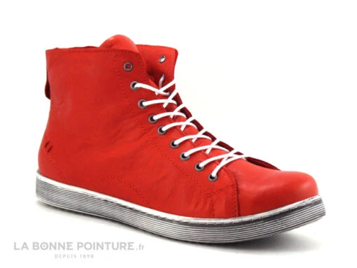 Andrea Conti 0341500 Salsa - Basket Montante Cuir Rouge Vif