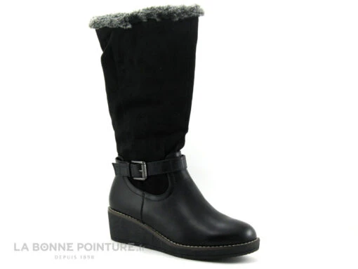 The Divine Factory PI4555 Noir - Botte Talon Compense