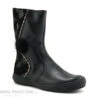 Bopy Surielle Noir - Bottines Fille Velours Et Cuir Et Zip