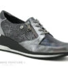 Inea LUTIN - Reptile Gris Noir - Chaussure Basse Compensee