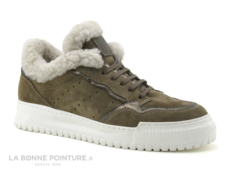 Hooper ZEPHYR Kaki - Basket Femme Avec Fourrure 5 Hooper ZEPHYR Kaki - Basket Femme Avec Fourrure – Image 5