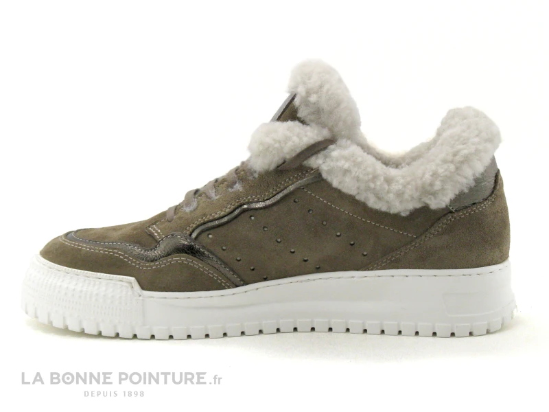 Hooper ZEPHYR Kaki - Basket Femme Avec Fourrure 3 Hooper ZEPHYR Kaki - Basket Femme Avec Fourrure – Image 3