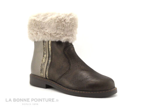 Bopy Sesport Bronze - Bottines Fille Marron Fourrure Zip