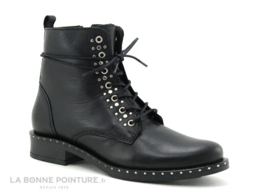Morans Bekki Noir- Boots Lacets Et Zip