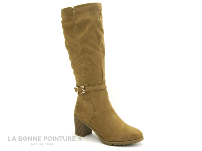 The Divine Factory QL4722 Beige - Botte Femme - Talon Bloc 1 The Divine Factory QL4722 Beige - Botte Femme - Talon Bloc
