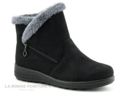 Sweet R CRUCHO Noir - Bottine Femme Interieur Fourrure Grise