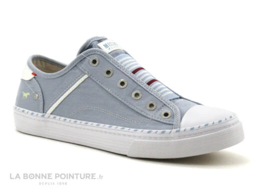 Mustang 1376-401-896 Jeans Bleu Clair - Basket Slippers Femme