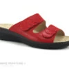 Semelflex GRAZIELLA Rouge - Mule Femme Cuir Rouge - 2 Velcros