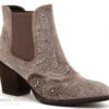 Alma En Pena I18287 - Velours Taupe - Perles - Boots Western Talon