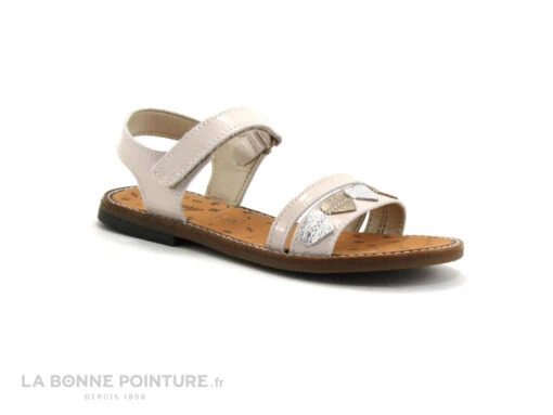 Bopy ELATA Beige - Petits Coeurs - Sandale Fille
