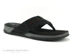 Morans TYMEO Noir - Tong Homme En Cuir Noir