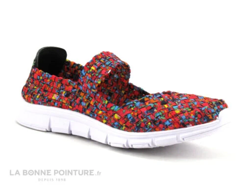 Morans KIEFE Fuchsia - Basket Ballerine En Elastique Multicolore
