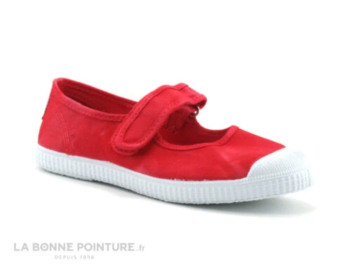 Cienta 76777 67 Ballerine Toile Rouge - Bride Velcro