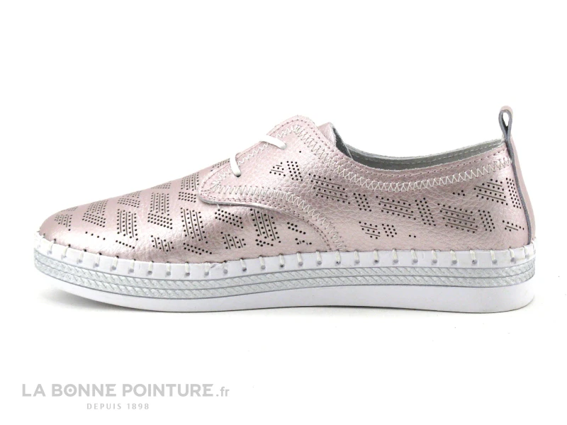 Morans WIDOIS Rose Metallise - Perforations - Chaussure Basse Femme 3 Morans WIDOIS Rose Metallise - Perforations - Chaussure Basse Femme – Image 3
