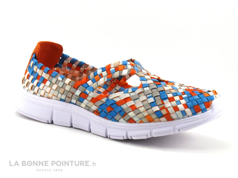 Morans KUBOKA Orange Turquoise - Basket Elastique Femme 5 Morans KUBOKA Orange Turquoise - Basket Elastique Femme – Image 5