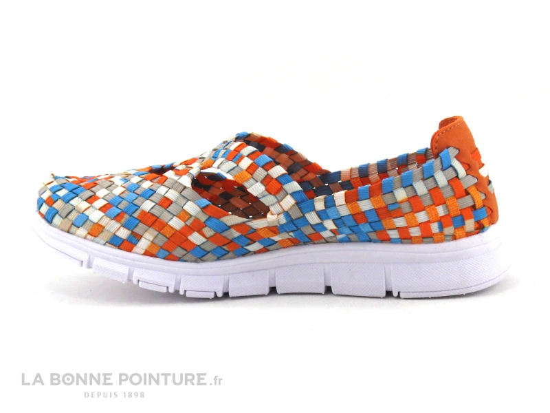 Morans KUBOKA Orange Turquoise - Basket Elastique Femme 3 Morans KUBOKA Orange Turquoise - Basket Elastique Femme – Image 3