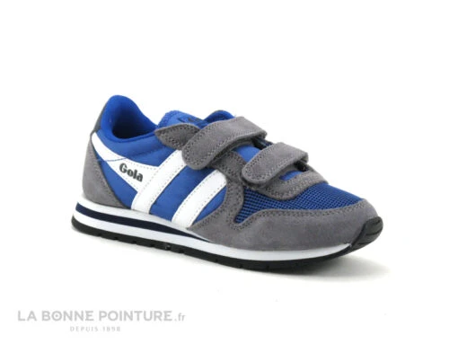 Gola DAYTONA Strap - CKA159EX - Bleu Gris - Basket Velcro GARCON