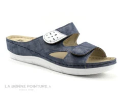 Morans 26154 METHINE Marine - Mule Confort Femme 2 Velcros