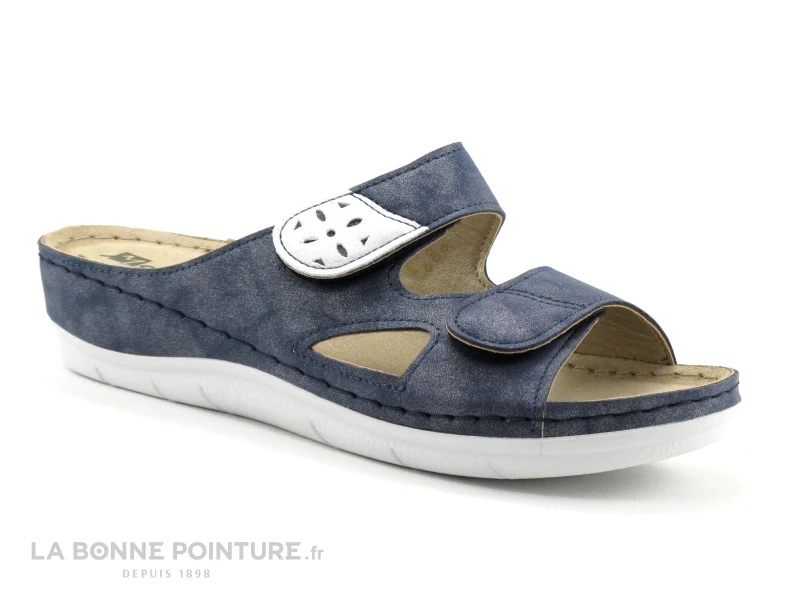 Morans 26154 METHINE Marine - Mule Confort Femme 2 Velcros 1 Morans 26154 METHINE Marine - Mule Confort Femme 2 Velcros