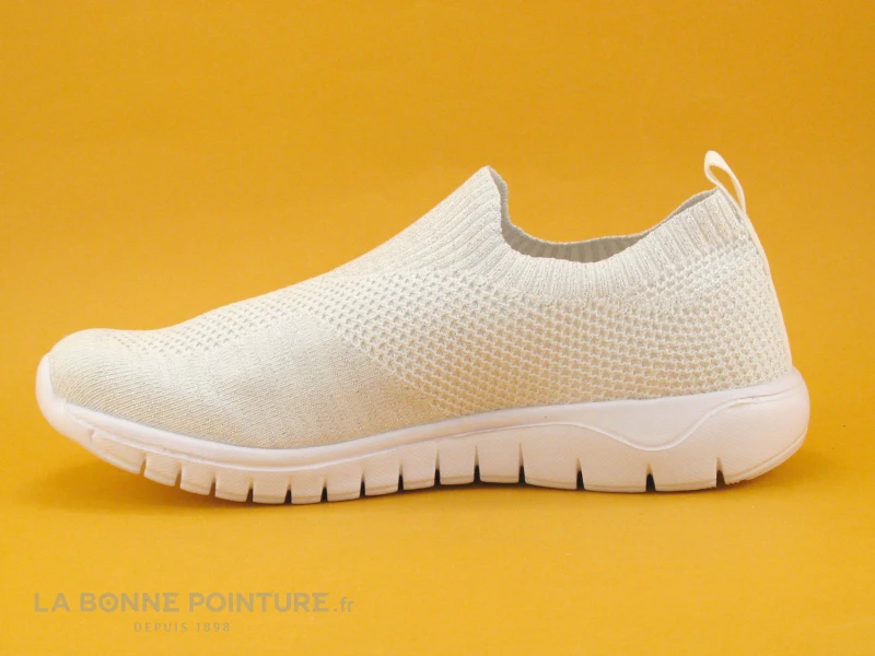 Morans KUBANA Blanc - Basket Slip-on Femme Avec Paillettes 2 Morans KUBANA Blanc - Basket Slip-on Femme Avec Paillettes – Image 2