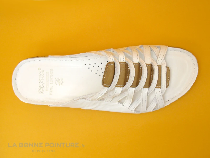 Karyoka DADOU Blanc - Mule Femme - Talon Compense 5 Karyoka DADOU Blanc - Mule Femme - Talon Compense – Image 5